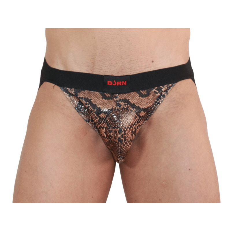Men's snake print underwear showcasing stylish design and comfortable fit.