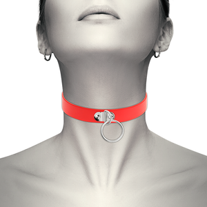 COQUETTE CHIC DESIRE - ROTE HALSKETTE AUS VEGANEM LEDER, FETISCH-ACCESSOIRE, COQUETTE-ACCESSOIRES