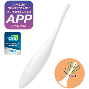 SATISFYER - TWIRLING JOY CLIT TIP VIBRATOR VALKOINEN SATISFYER CONNECT