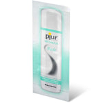 Pjur Woman Nude water-based lubricant sachet, preservative-free, for sensitive skin, 2 ml, eco-friendly packaging.