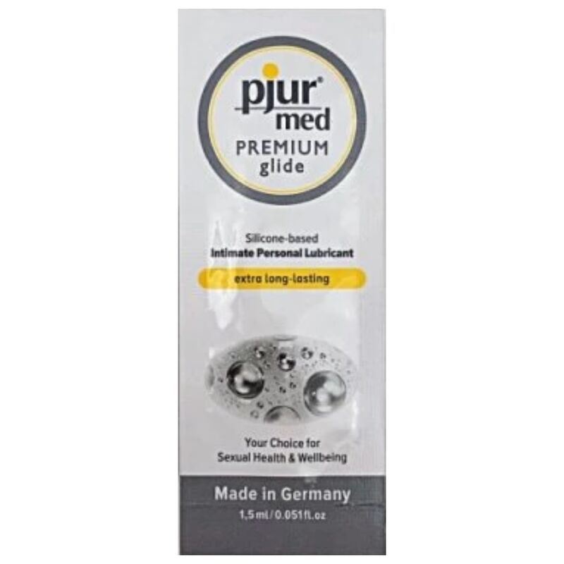 PJUR Med Silicone Lubricant 1.5ml, long-lasting, skin-friendly, made in Germany, premium quality personal glide.