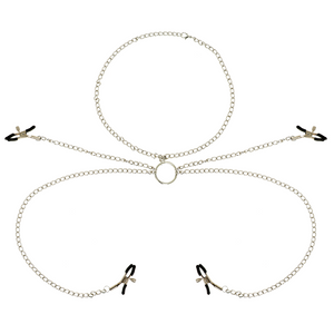 OHMAMA FETISH 4 NIPPLE CLAMPS WITH CHAIN NECKLACE OHMAMA FETISH
