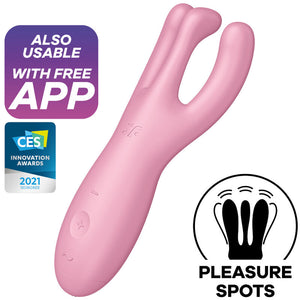 SATISFYER - APPLICATION TROIS 4 VIBRATEUR ROSE SATISFYER CONNECT