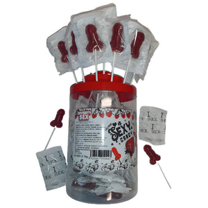 DIABLO PICANTE - 50 STRAWBERRY & CHERRY CANDY PENIS LOLLIPOP (50 UNITS) DIABLO PICANTE