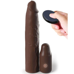 FANTASY X- TENSIONS - PIPEDREAMS SLEEVE 22,86 CM + 7,62 CM PLUG REMOTE BROWN FANTASY X-TENSIONS