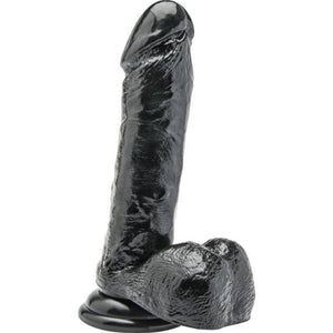GET REAL - DILDO 18 CM MIT EIER SCHWARZ GET REAL