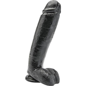 GET REAL - DILDO 25,5 CM WITH BALLS BLACK GET REAL