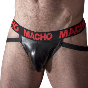 MACHO - MX25RC JOCK CUIR ROUGE S SOUS-VÊTEMENTS MACHO