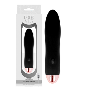 DOLCE VITA - RECHARGEABLE VIBRATOR FOUR BLACK 7 SPEEDS DOLCE VITA