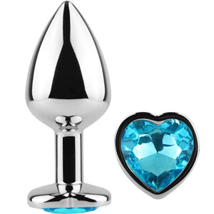 SECRETPLAY - METAL BUTT PLUG BLUE HEART, VÄIKE SUURUS 7 CM SECRETPLAY MÄNGUASJAD