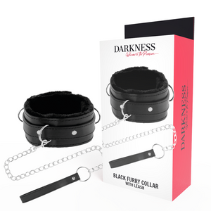 DARKNESS - COMFORTABLE POSTURE NECKLACE WITH LEATHER CHAIN DARKNESS BONDAGE