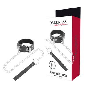 DARKNESS - PIERŚCIEŃ NA PENIS Z PASKIEM DARKNESS BONDAGE