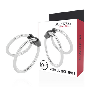 DARKNESS - DOUBLE METAL PENIS RING DARKNESS SENSATIONS