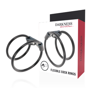 DARKNESS - DOUBLE FLEXIBLE PENIS RING DARKNESS SENSATIONS