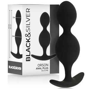 Black&Silver Orson Plug Silicone 2 Anal Waves 9 cm, ihanteellinen anaalipelin aloittelijoille ja asiantuntijoille, pehmeä ja helppo puhdistaa.