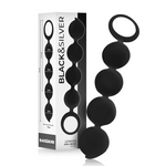 Black & Silver Lennon Anal Beads 4 Silicone Spheres with Box, 15 cm, ideal for beginners and advanced anal play exploration.