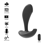 Black&Silver Dwayne Silicone Anal Plug with Remote, BPA-free, waterproof, rechargeable, powerful vibration, super soft material.
