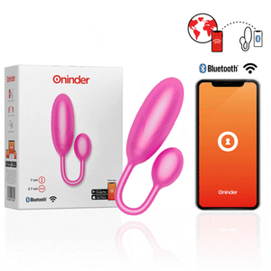 ONINDER Oeuf vibrant Denver rose avec boîte et affichage d'application, 7x2,7 cm, compatible Bluetooth pour le plaisir des couples et télécommande.