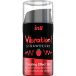 INTT Vibration Strawberry liquid gel, 15 ml bottle for intimate stimulation and sweet tingling effect.
