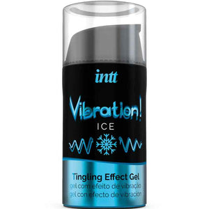 INTT Vibration Ice 15ml, intiimne ergutav geel vibreeriva ja jääefektiga, piparmündi maitsega aistingu parandamiseks.