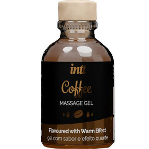 INTT Coffee Massage Gel lämminvaikutteinen ja kahvimakuinen, ihanteellinen suun ja intiimihierontaan.