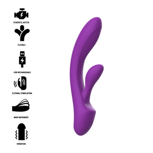 INTENSE - LUIGI RABBIT VIBRATOR LIQUID SILICONE PURPLE INTENSE FUN