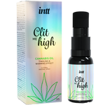 INTT Clit me High Cannabis Oil 15ml with packaging, clitoral arousal spray for enhanced sensitivity and intense sensation.