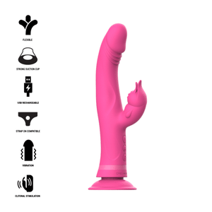 INTENSE - VIBRATEUR JULIO RABBIT SILICONE ROSE INTENSE FUN