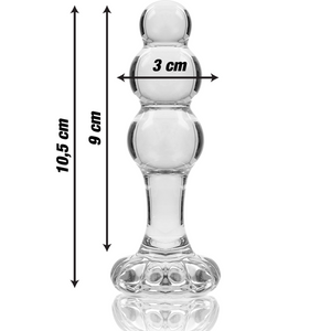 NEBULA SERIES BY IBIZA - MODEL 1 ANAL PLUG BOROSILICATE GLASS CLEAR 10.5 CM -O- 3 CM NEBULA SERIES BY IBIZA