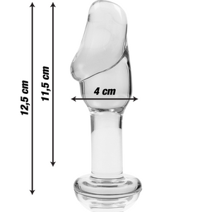 NEBULA SERIES BY IBIZA - MODEL 6 ANAL PLUG BOROSILICATE GLASS CLEAR 12.5 CM -O- 4 CM NEBULA SERIES BY IBIZA