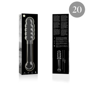 SÉRIE NEBULA PAR IBIZA - MODÈLE 20 GODE EN VERRE BOROSILICATE TRANSPARENT 20,5 CM -O- 3 CM SÉRIE NEBULA PAR IBIZA
