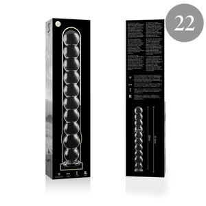 SÉRIE NEBULA PAR IBIZA - MODÈLE 22 GODE EN VERRE BOROSILICATE CLAIR 21,5 CM -O- 2,5 CM SÉRIE NEBULA PAR IBIZA