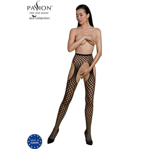 PASSION - ECO COLLECTION BODYSTOCKING ECO S003 BLACK PASSION WOMAN GARTER & STOCK