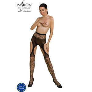 PASSION - ECO COLLECTION BODYSTOCKING ECO S005 BLACK PASSION WOMAN GARTER & STOCK