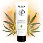 BRUMA Sativa Seed Oil Warming Gel 100ml with cannabis leaf design