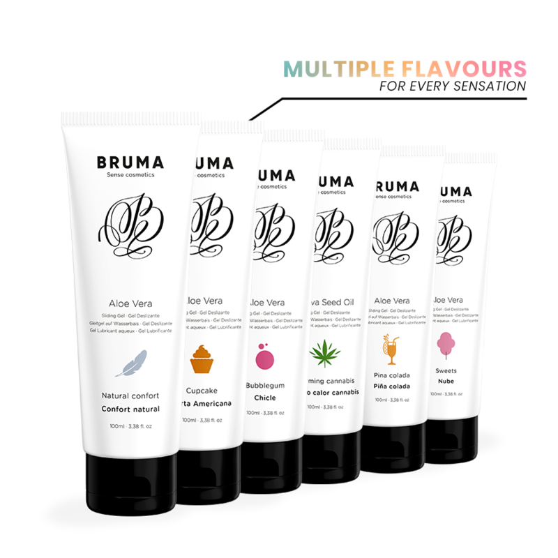 BRUMA Aloe Vera Sliding Gel Tubes in Various Flavors, 100ml Each