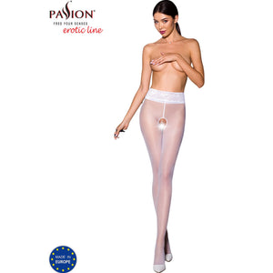 PASSION - TIOPEN 008 WHITE TIGHTS 1/2 30 DEN PASSION WOMAN GARTER & STOCK