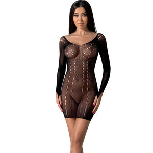 PASSION – BS101 BODYSTOKING MUSTA ONE SIZE SUURUS PASSION WOMAN BODYSTOKINGS