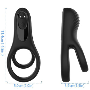ARMONY - VIBRATEUR DOUBLE ANNEAU NOIR ARMONY POUR LUI