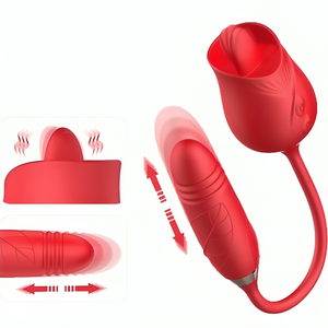 ARMONY - DELIGHT FLOWER VIBRATOR & THRUSTING WITH RED TONGUE ARMONY STIMULATORS