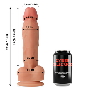 CYBER SILICOCK - OLIVER ULTRA REALISTIC SOFT LIQUID SILICONE 19 CM -O- 3.9 CM CYBER SILICOCK