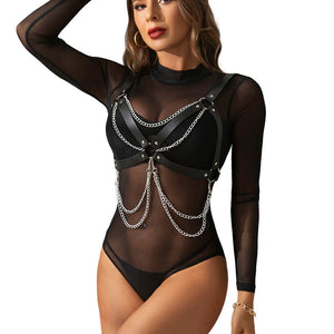 SUBLIME - SOUTIEN-GORGE HARNAIS DÉTAIL CHAÎNE TAILLE UNIQUE SUBLIME FETISH