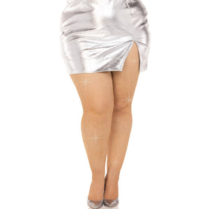 LEG AVENUE - BAS MAILLE CRISTALLISÉE NOIR GRANDES TAILLES LEG AVENUE HOSIERY