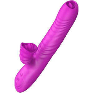 ARMONY - VIBRATEUR MULTIFONCTION ANGELIA DOUBLE LANGUE EFFET CHALEUR VIOLET - LoveYou.lv
