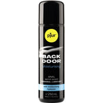 Pjur Back Door Comfort water-based anal lubricant, 250ml bottle with hyaluronic acid for long-lasting moisture.