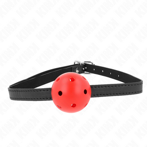KINK - BÂILLON À BOULE SIMPLICITÉ ROUGE RESPIRANT 4,5 CM 62 x 1,5 CM LoveYou.lv