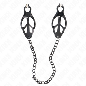 KINK - JAPANESE CLOVER NIPPLE CLAMPS WITH CHAIN BLACK 30 CM - LoveYou.lv