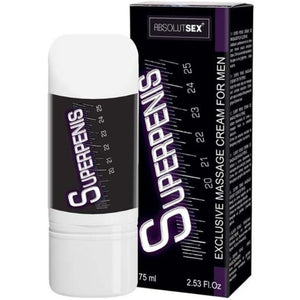 RUF Superpenis Peniscreme, 75-ml-Flasche und Verpackung mit Eukalyptol, hergestellt in Frankreich für die tägliche Penispflege.