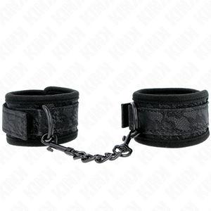 KINK - DARK LACE COVERED WRIST CUFFS NEOPRENE ADJUSTABLE BLACK 20-29 CM X 5 CM - LoveYou.lv