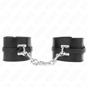 KINK - APPUI-POIGNETS VERROUILLABLES DE LUXE NOIR RÉGLABLE 14,5-21 CM X 6 CM - LoveYou.lv